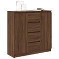 vidaXL Komoda so zásuvkami, hnedý dub 100,5x35x98,5cm kompozitné drevo
