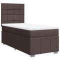 vidaXL Posteľný rám boxsping s matracom hnedý 80x200 cm látka
