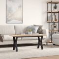 vidaXL Konferenčný stolík v tvare Y 110x40x45,5 cm borovica a oceľ