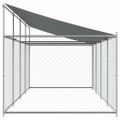 vidaXL Klietka pre psa so strechou a dverami sivá 8x2x2 m pozink. oceľ
