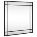 vidaXL Nástenné zrkadlo čierne 50x50 cm štvorcové železné