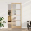 vidaXL Posuvné dvere 93 x 232 cm Masívne borovicové drevo a sklo