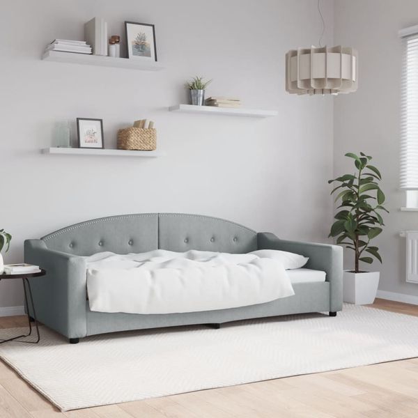 vidaXL Denná posteľ bledosivá 90x190 cm látka