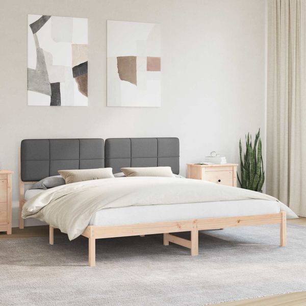 vidaXL Rám postele s čalúneným čelom Tmavo šedá 180 x 200 cm