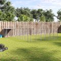 vidaXL Koterec pre psy strieborný 15,73 m² oceľ