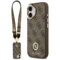 Guess 4G Strass Logo & Big Strap Metal Buttons MagSafe puzdro pre iPhone 17 hnedá