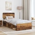 vidaXL Rám postele Staré drevo 75 x 190 cm Masívne borovicové drevo