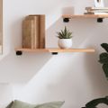 vidaXL Nástenná polica bledohnedá 40x50x2 cm ošetrený dubový masív