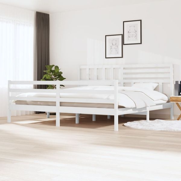 vidaXL Posteľný rám biely masívne drevo 200x200 cm