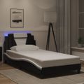 vidaXL Rám postele, Viana, s LED bez matraca, čierno biely 100x200cm
