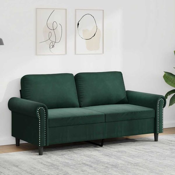 vidaXL 2-miestna pohovka tmavozelená 140 cm zamat