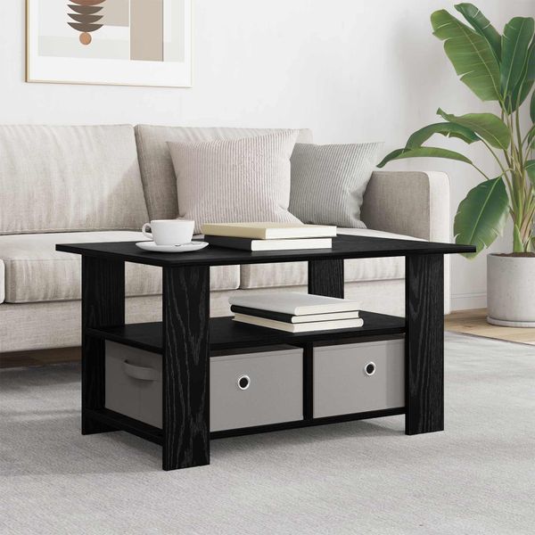 vidaXL Konferenčný stolík Čierny dub 77 x 55 x 42 cm Kompozitné drevo