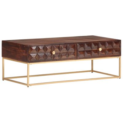 vidaXL Konferenčný stolík 112x50x40 cm masívne mangové drevo