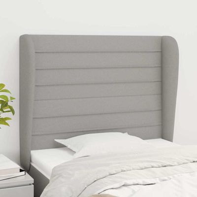 vidaXL Čelo postele so záhybmi bledosivé 93x23x118/128 cm látka