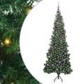 vidaXL Rohový umelý vianočný strom s 300 LED-i Zelená 210 cm PVC a kov