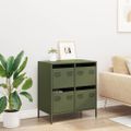 vidaXL Komoda olivovozelená 68x39x73,5 cm oceľ valcovaná za studena
