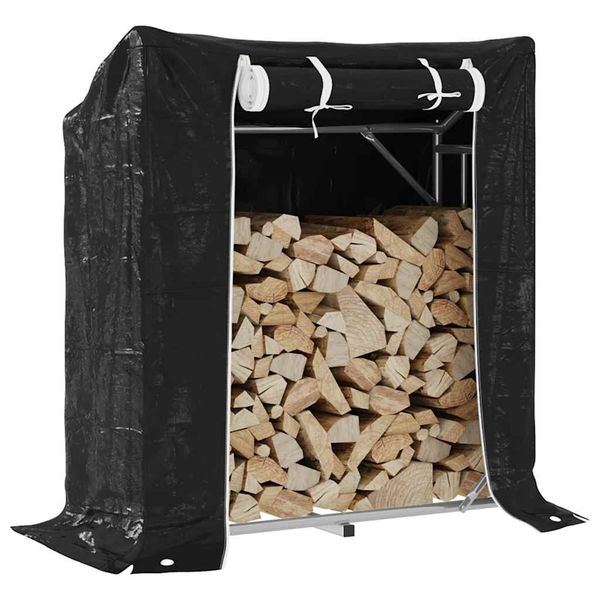 vidaXL Regál na krbové drevo s pláštenkou 100,5x40,5x110,5 cm