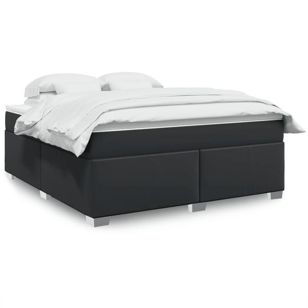 vidaXL Boxspring posteľ s matracom čierna 180x200 cm umelá koža