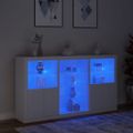 vidaXL Komoda s LED svetlami biela 181,5x37x100 cm