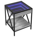 vidaXL Konferenčný stolík s nekonečnými LED sivý sonoma 40x40x49 cm