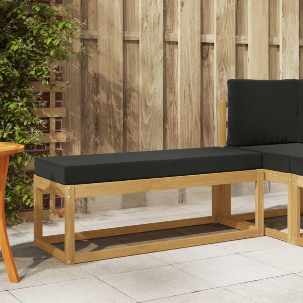 vidaXL Záhradná stolička, lavička s vankúšom Biela 115 x 43 x 45 cm