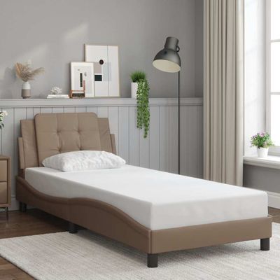 vidaXL Rám postele bez matraca Zadar kapučínový 80x200 cm umelá koža
