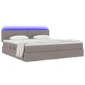 vidaXL LED úložná posteľ s matracom Sivohnedá 200 x 200 cm Látka