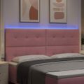 vidaXL LED hlavová doska s LED pásikmi Ružová 200 cm Zamat