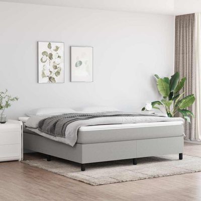 vidaXL Posteľný rám s boxspringom svetlosivá 160x200 cm látka