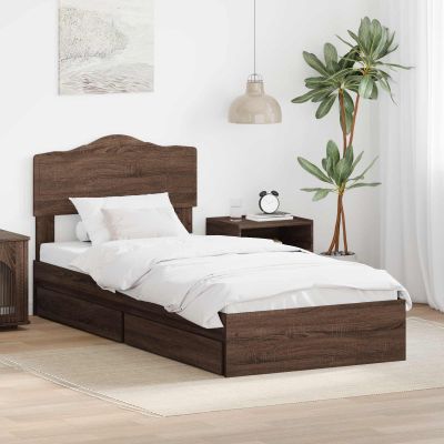 vidaXL Úložná posteľ Hnedý dub 70 x 190 cm Kompozitné drevo