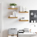 vidaXL Stenná polica Nástenná montáž 4 ks Béžová 40 x 23,5 x 3,8 cm
