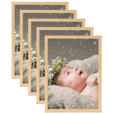 vidaXL Fotorámiky na stôl, koláž 5 ks, svetlý dub 13x18 cm