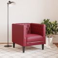 vidaXL Kreslo chesterfield vínovo-červené umelá koža