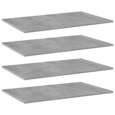 vidaXL Prídavné police 4ks, betónovo sivé 80x50x1,5cm kompozitné drevo