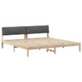vidaXL Rám postele hnedá a tmavosivá 200 x 200 cm Borovicový masív