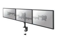 Montážna sada - plný pohyb - pre 3 LCD displeje - čierna - veľkosť obrazovky: 10"-27" - upevnenie svorkou, priechodka, upevniteľné na stôl