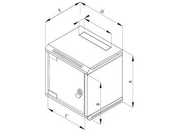 Triton 10" rozvaděč jednodílný 4U/260mm, plechové dveře Triton 10" rozvadec jednodílný 4U/260mm, plechové dvere