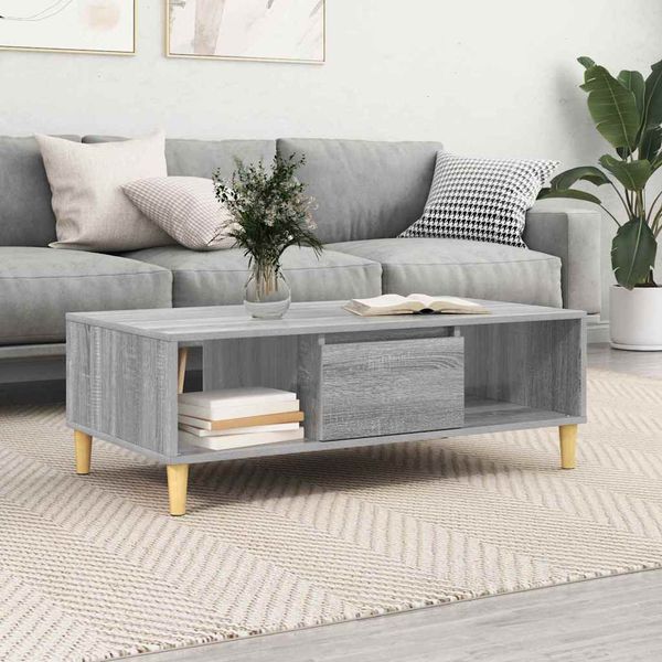 vidaXL Konferenčný stolík Sivý Sonoma 102 x 55 x 35 cm