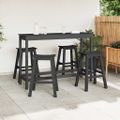 vidaXL Záhradný bar set 4 ks Čierna HDPE