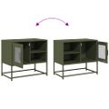 vidaXL TV skrinka olivovozelená 68x39x60,5 cm oceľ