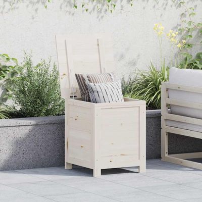 vidaXL Vonkajší box na vankúše biely 50x50x56 cm jedľový masív