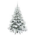 vidaXL Umelý vianočný stromček s 150 LED-i Biela 120 cm PE a PVC