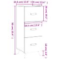 vidaXL Komoda sivý dub sonoma 34,5x34x90 cm spracované drevo