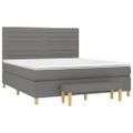 vidaXL Boxspring posteľ s matracom tmavosivá 180x200 cm látka