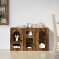 vidaXL Servírovacia skriňa ELST Dymová dub 100 x 35 x 59 cm