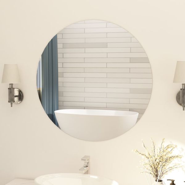 vidaXL Bezrámové zrkadlo okrúhle 80 cm sklo