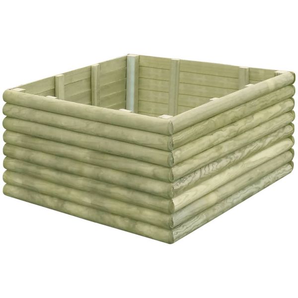 vidaXL Vyvýšený záhradný záhon 106x106x48 cm, impregnovaná borovica