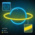 Neónové LED svetlo SATURN žltá modrá Bat + USB FLNE11 Forever Light