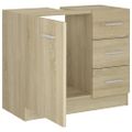 vidaXL Skrinka pod umývadlo, dub sonoma 63x30x54 cm, kompozitné drevo