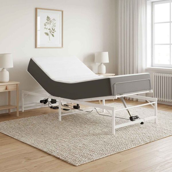 vidaXL Elektrický nastaviteľný rám postele Biela 75 x 190 cm Oceľ